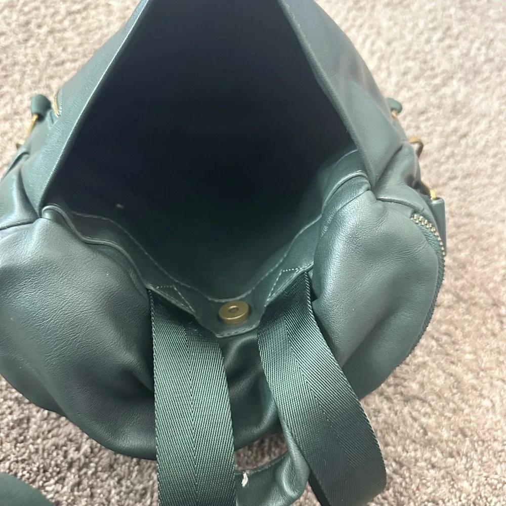 Fawn Design The Mini Vegan Leather Backpack Diaper Bag Emerald Green